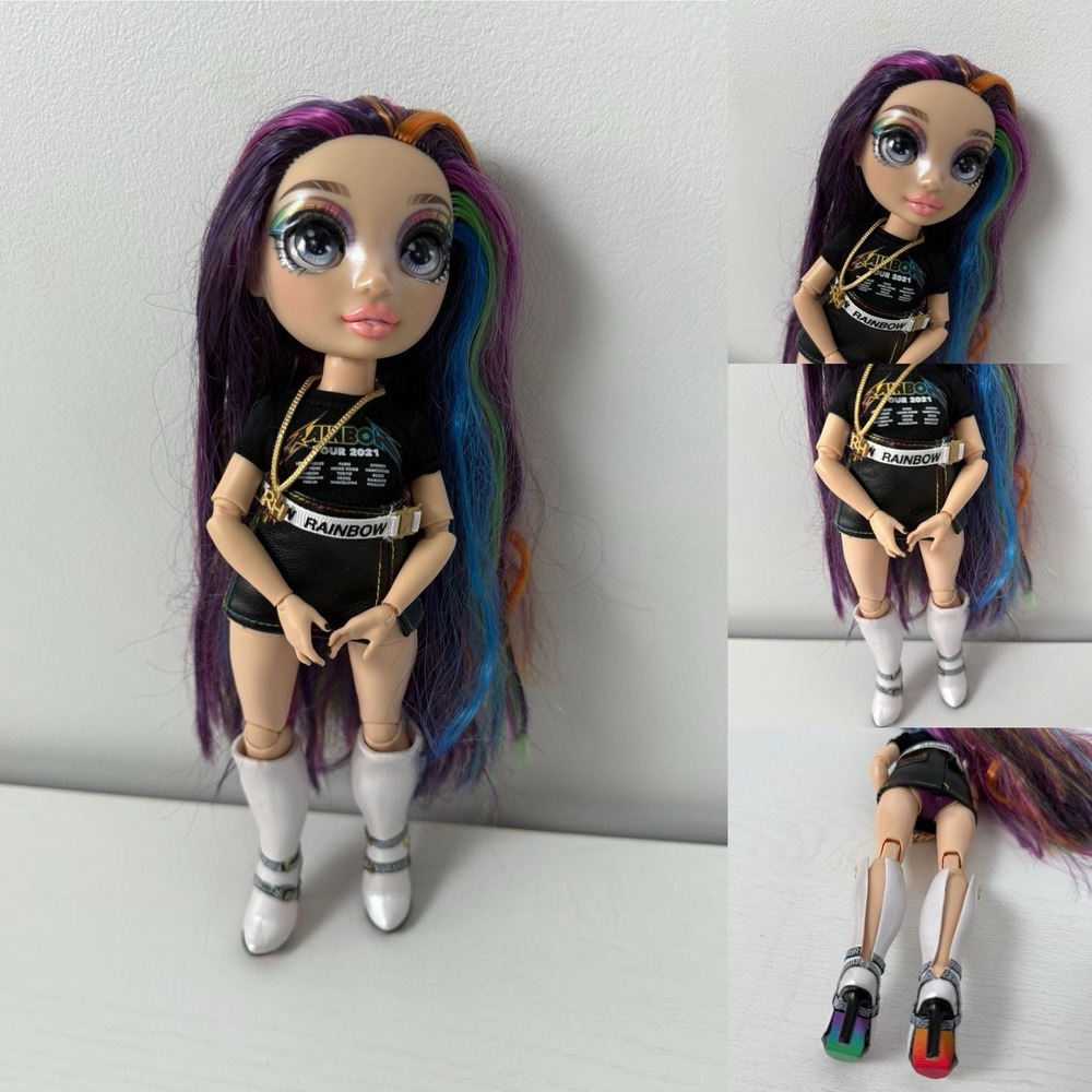 Rainbow High RH Rockstar Lyric Lucas Fashion Doll White Boots‎ Outfit 11" 2021
